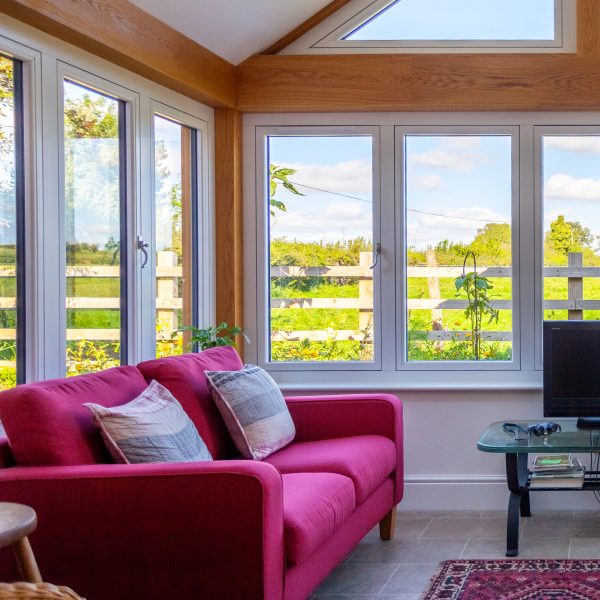 white flush sash windows