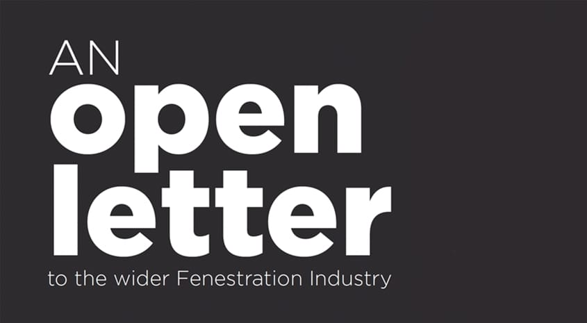 Suppliers join forces to pen an open letter to the fenestration industry